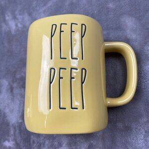 Rae Dunn Artisan Collection By Magenta Yellow Ceramic "Peep Peep" Tea Coffee Mug